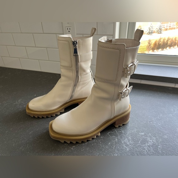 Tamara Mellon Perfecto Vitello Boots in off white - Picture 13 of 14